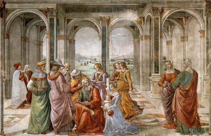 GHIRLANDAIO, Domenico Zacharias Writes Down the Name of his Son Spain oil painting art